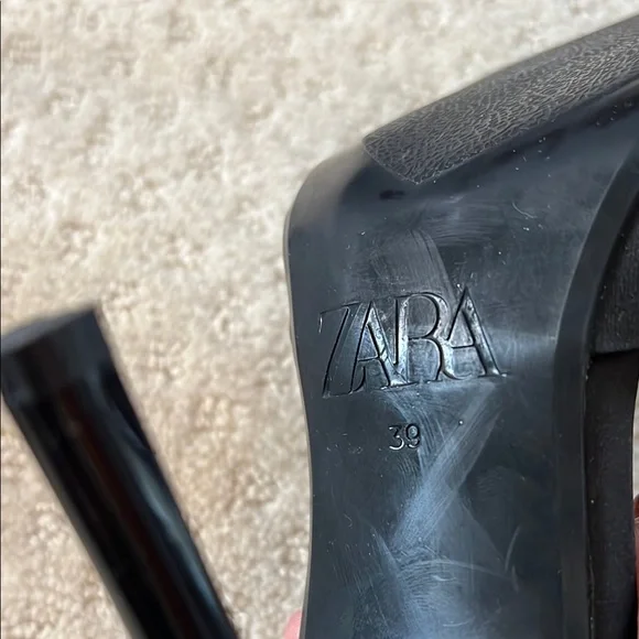 Zara Black Bow Detail Women's Heels Size 39 - Picture 4 of 5